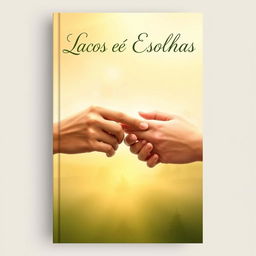 A book cover design for 'Ties and Choices' featuring a soft background with shades of gold and olive green, conveying a sense of balance and growth