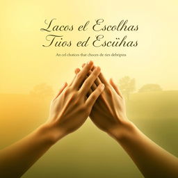 A book cover design for 'Ties and Choices' featuring a soft background with shades of gold and olive green, conveying a sense of balance and growth