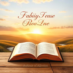 A beautifully designed book cover for a religious-themed book, featuring a serene and peaceful landscape with soft, warm colors