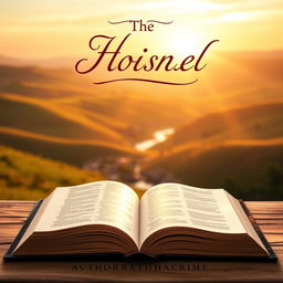 A beautifully designed book cover for a religious-themed book, featuring a serene and peaceful landscape with soft, warm colors