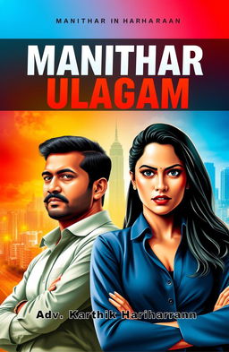 A modern and inspiring book cover design for 'Manithar Ulagam' written by Adv