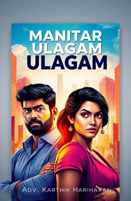 A modern and inspiring book cover design for 'Manithar Ulagam' written by Adv