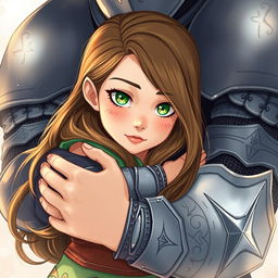 A beautifully illustrated scene of a green-eyed girl with visible scars, symbolizing her toughness and spirit