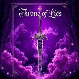 A captivating book cover for a romantic fantasy novel titled 'Throne of Lies'