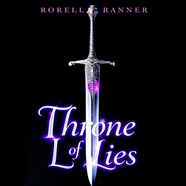 A romantic fantasy book cover featuring a mystical silver sword positioned prominently in the center against a striking black background