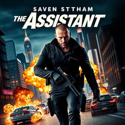 An action-packed movie poster featuring Jason Statham as a tough and skilled assistant in a thrilling urban setting