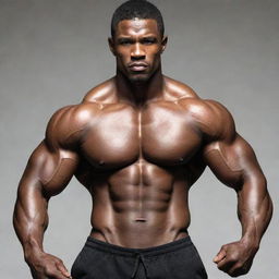 An impressive muscular man, rippling with strength and power, posed in a way that highlights his well-defined physique.