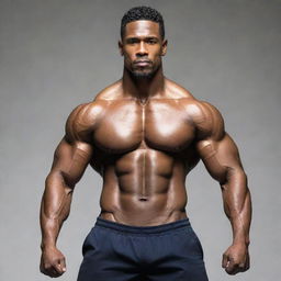 An impressive muscular man, rippling with strength and power, posed in a way that highlights his well-defined physique.