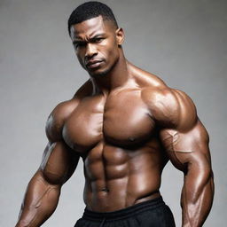 An impressive muscular man, rippling with strength and power, posed in a way that highlights his well-defined physique.