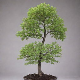 A captivating time-lapse of a tree's lifecycle: from a small seed, sprouting, growing through various stages, and finally bearing fruit.