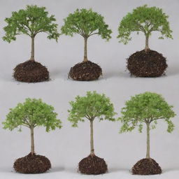 A captivating time-lapse of a tree's lifecycle: from a small seed, sprouting, growing through various stages, and finally bearing fruit.