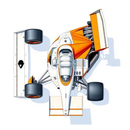 Hyper-realistic technical drawings of the McLaren MP4/4 Formula 1 car from 1989