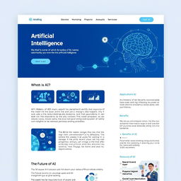 A comprehensive webpage design that introduces Artificial Intelligence (AI)