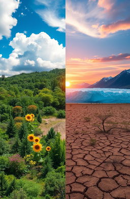 A visually striking representation of climate change effects on the planet