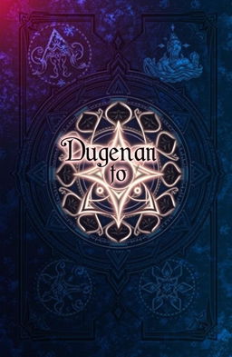 A captivating book cover prominently featuring an intricate arrangement of cryptic symbols and mystical glyphs in dark colors such as deep blues, blacks, and purples