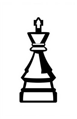 A stylized logo of a chess rook, featuring a modern design with sharp lines and bold geometric shapes