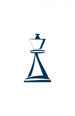 A stylized logo of a chess rook, featuring a modern design with sharp lines and bold geometric shapes