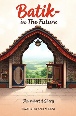 A book cover design for a short story titled "Batik-in The Future" by Wahyu and Mayza