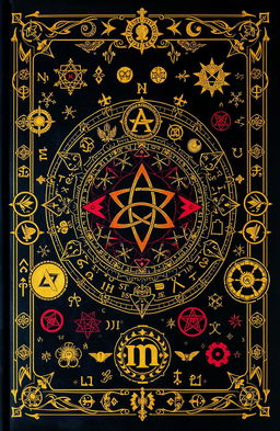 A captivating book cover featuring a multitude of cryptic symbols of various shapes and designs, interwoven and layered to create an intricate, mysterious pattern