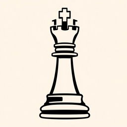 A classic representation of a chess rook symbol, featuring a traditional design with a detailed tower structure, complete with crenellations on top