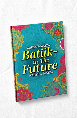 A vibrant book cover for 'Batik-in The Future' by authors Wahyu & Mayza, featuring a modern and artistic interpretation of Batik patterns