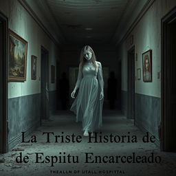 An abandoned hospital featuring eerie corridors, faded paintings on the walls, and dimly lit rooms filled with dust and decay