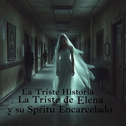 An abandoned hospital featuring eerie corridors, faded paintings on the walls, and dimly lit rooms filled with dust and decay