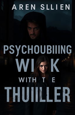 A dark and gripping cover for a psychological thriller novel featuring a man who is deeply obsessed with a woman