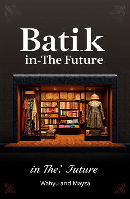 A captivating poster cover for 'Batik-in The Future' featuring a stunning and aesthetic batik store design