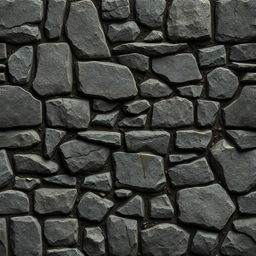 A square seamless tile design featuring a stone wall of a dungeon, showcasing various sizes and shapes of rugged stones