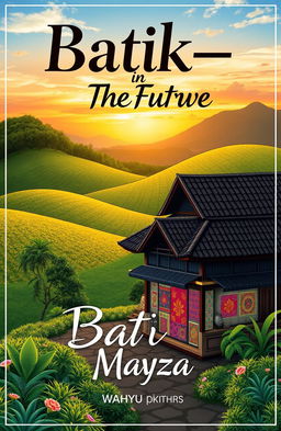A poster cover titled "Batik-in The Future" featuring an artistic design of an old batik shop combined with an aesthetic landscape