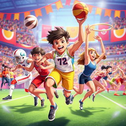 A vibrant and dynamic animation showcasing a variety of sports in action