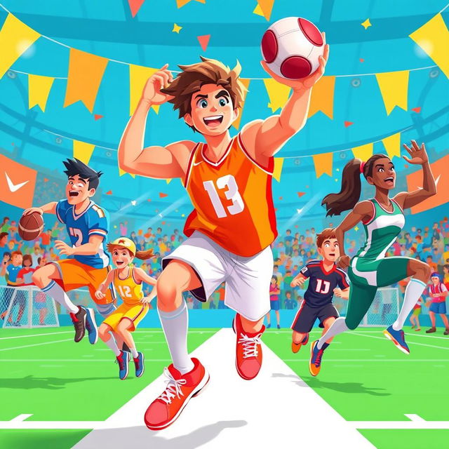 A vibrant and dynamic animation showcasing a variety of sports in action