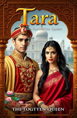 An ancient Indian themed book cover titled 'Tara - The Forgotten Queen'