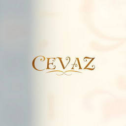 A beautifully designed letter spelling "CEVAZ" elegantly centered in the middle of a pristine sheet of paper