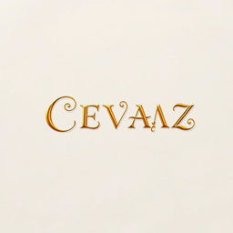A beautifully designed letter spelling "CEVAZ" elegantly centered in the middle of a pristine sheet of paper