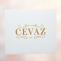 A beautifully designed letter spelling "CEVAZ" elegantly centered in the middle of a pristine sheet of paper