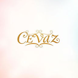 A beautifully designed letter spelling "CEVAZ" elegantly centered in the middle of a pristine sheet of paper