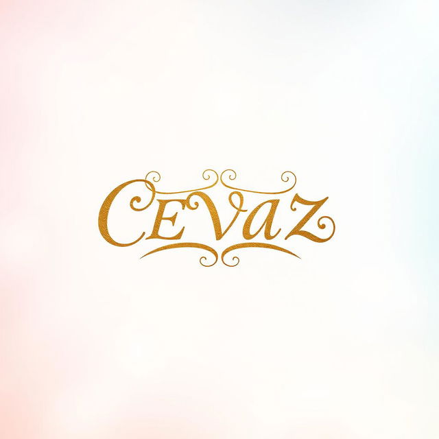 A beautifully designed letter spelling "CEVAZ" elegantly centered in the middle of a pristine sheet of paper