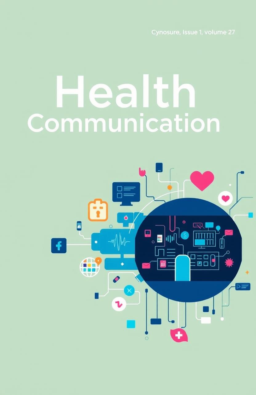 A professional cover page design for a journal titled 'Health Communication'