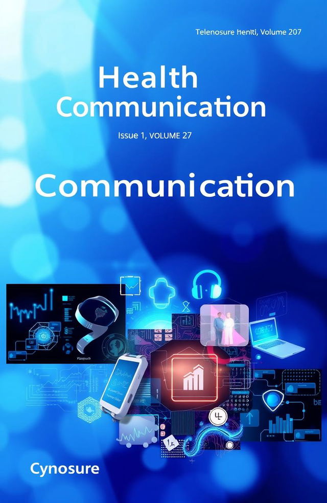 A professional and visually striking cover page for a journal titled 'Health Communication'