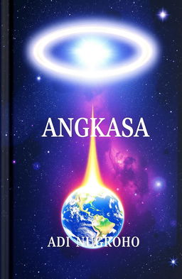 A captivating book cover with a space theme, featuring the title 'ANGKASA' prominently in the center
