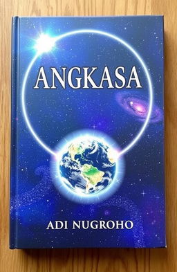 A captivating book cover with a space theme, featuring the title 'ANGKASA' prominently in the center