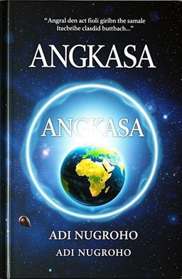 A captivating book cover with a space theme, featuring the title 'ANGKASA' prominently in the center
