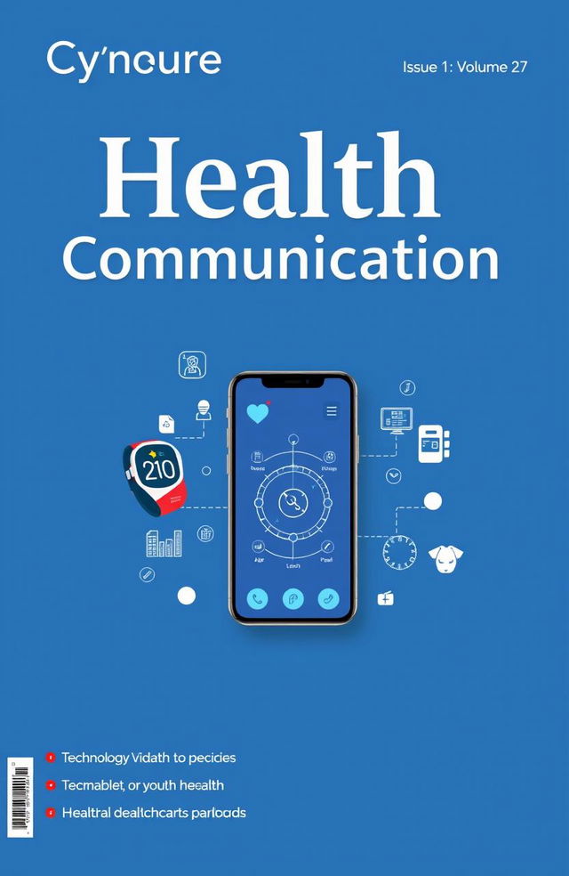 A professionally designed A4 cover page for a journal titled "Health Communication"