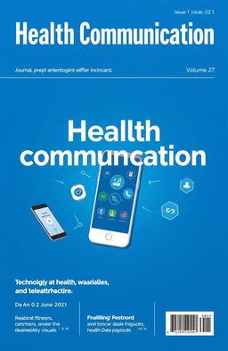 A professionally designed A4 cover page for a journal titled "Health Communication"