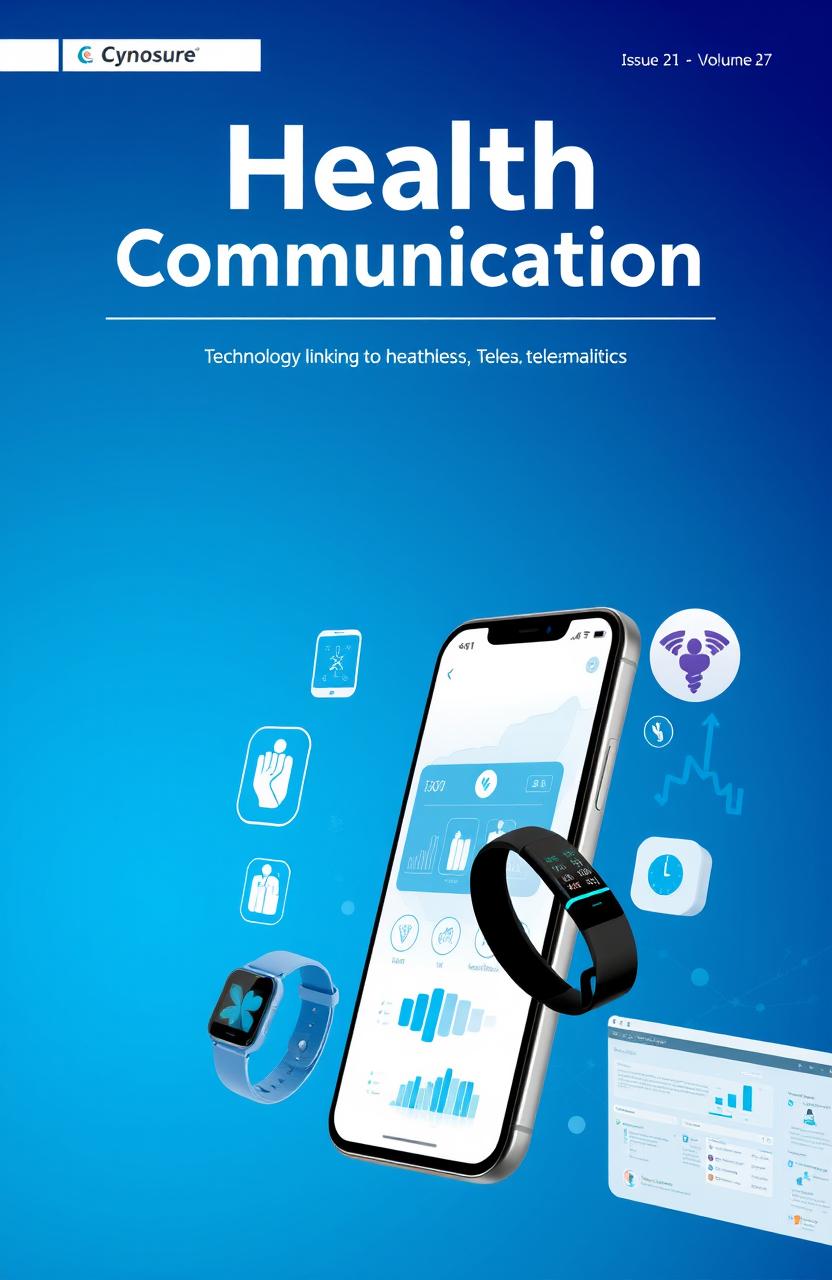 A professionally designed A4 cover page for a journal titled "Health Communication"