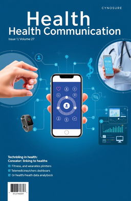 A professionally designed A4 cover page for a journal titled "Health Communication"