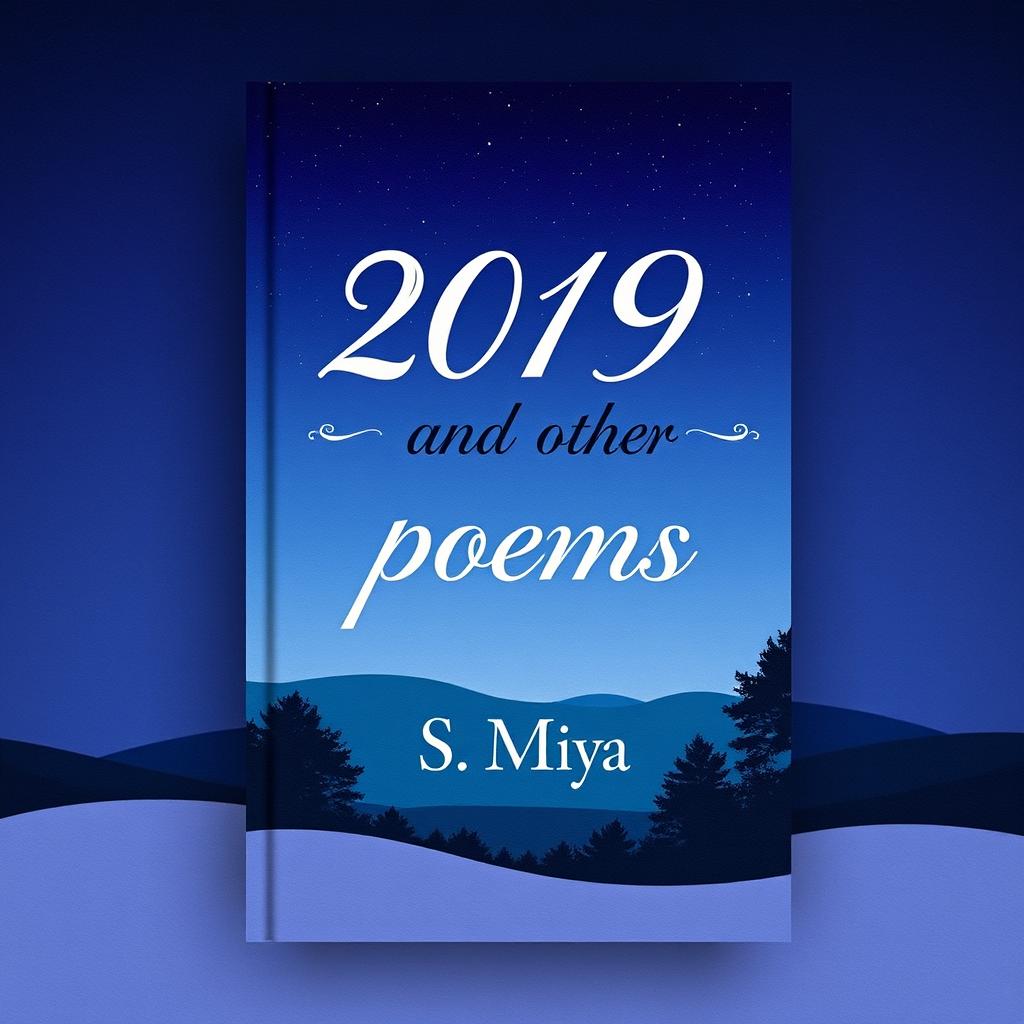 A beautifully designed cover of a poetry book titled '2019 and other poems' authored by S Miya