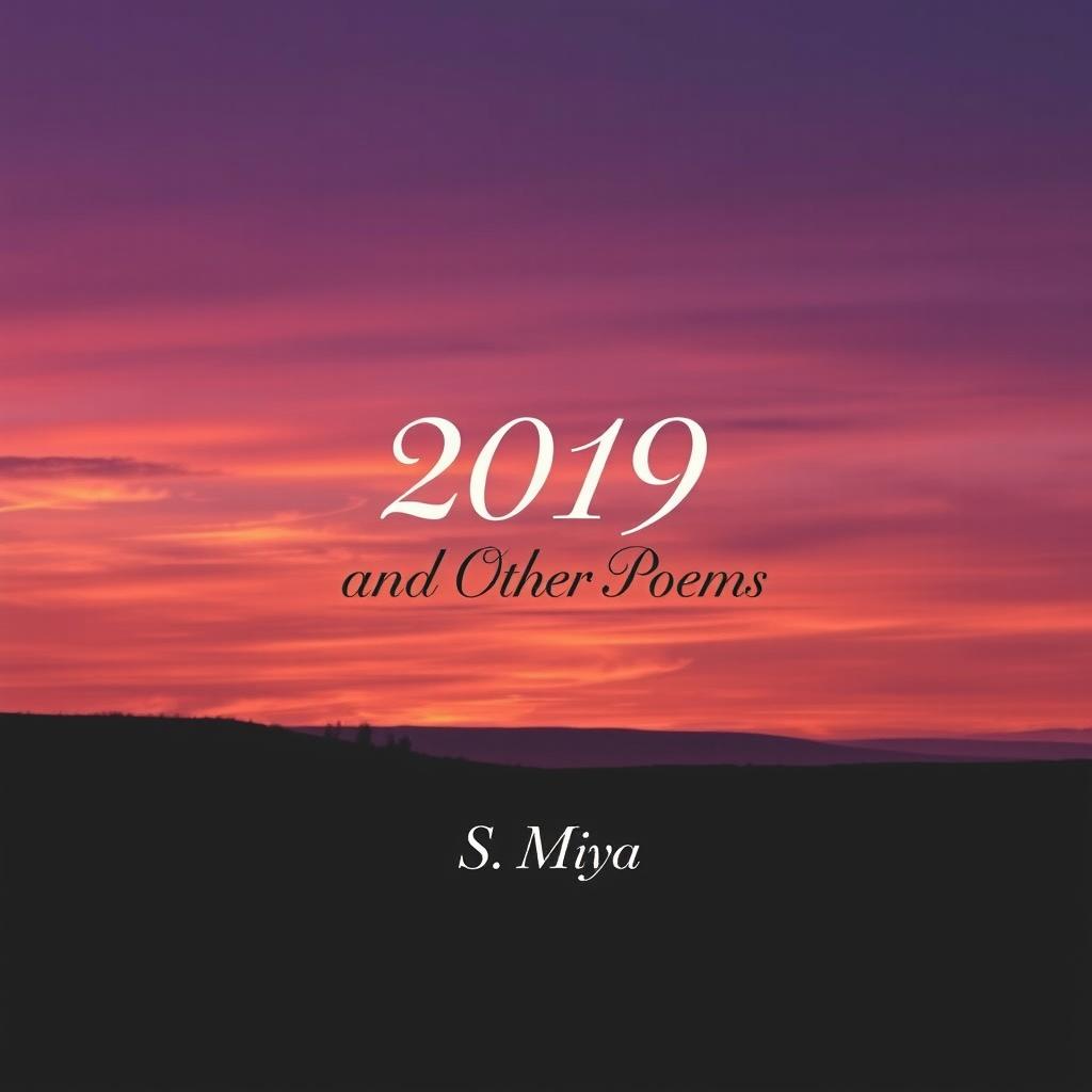A beautifully designed cover for a poetry book titled '2019 and Other Poems' by the author S Miya